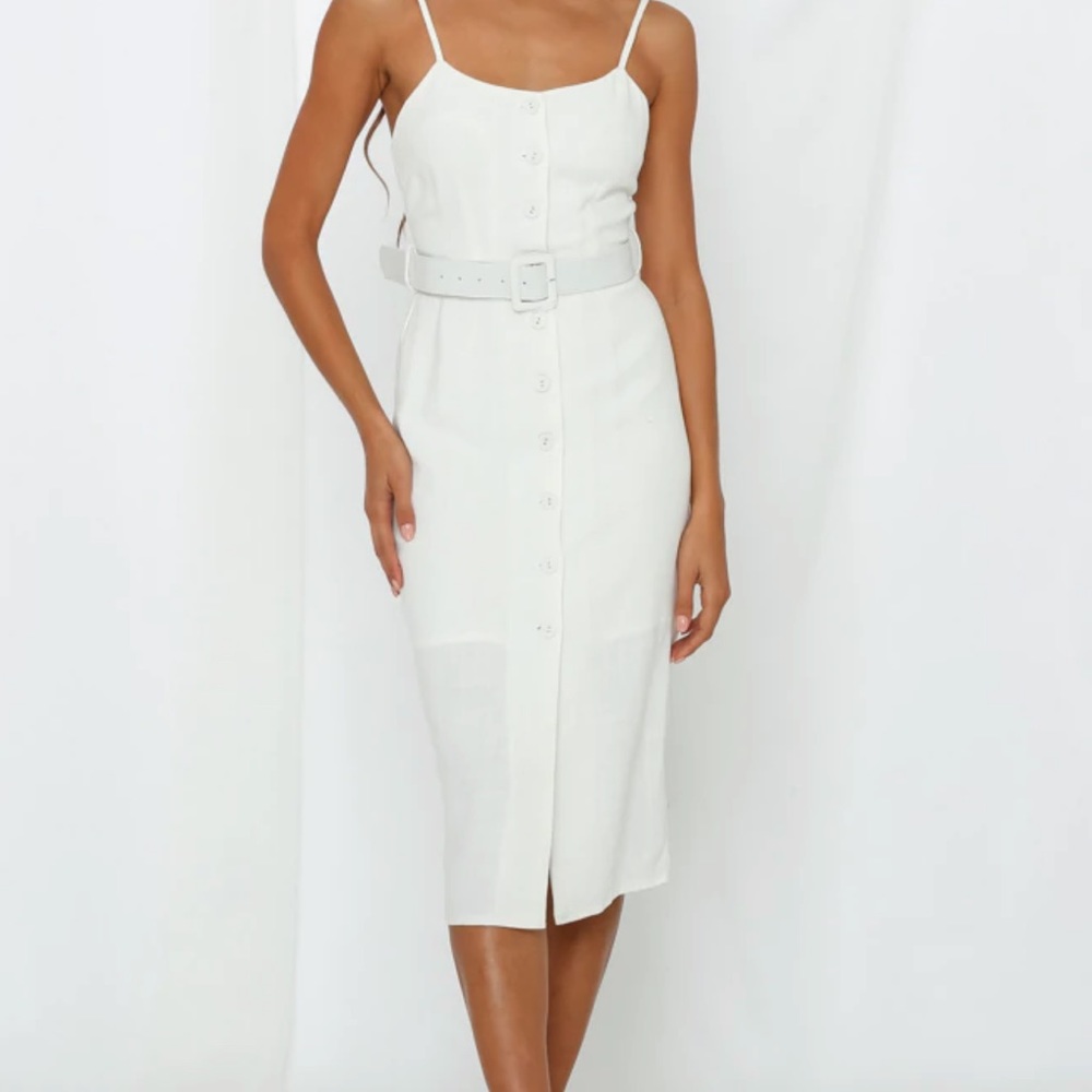 Hello Molly white midi dress size small
